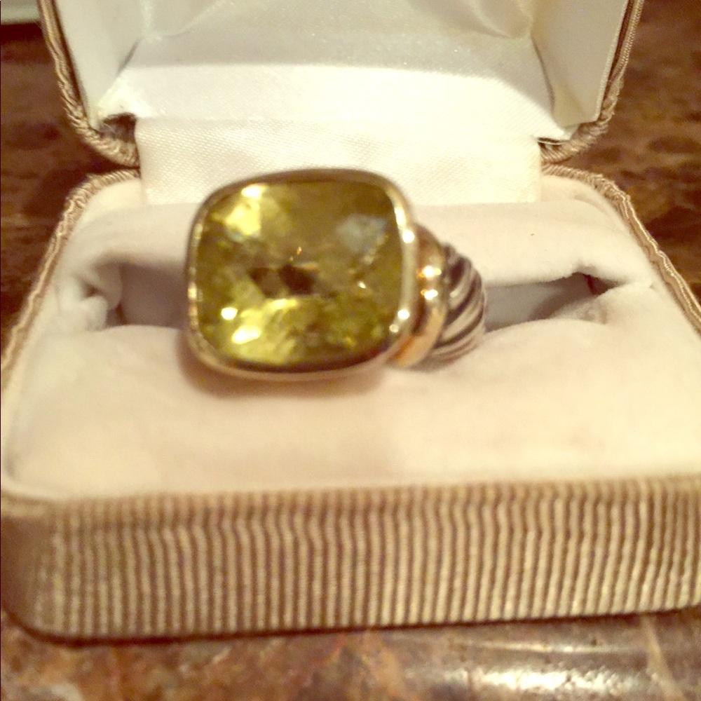 David Yurman Citrine two tone ring